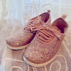 Rose gold glitter shoes
